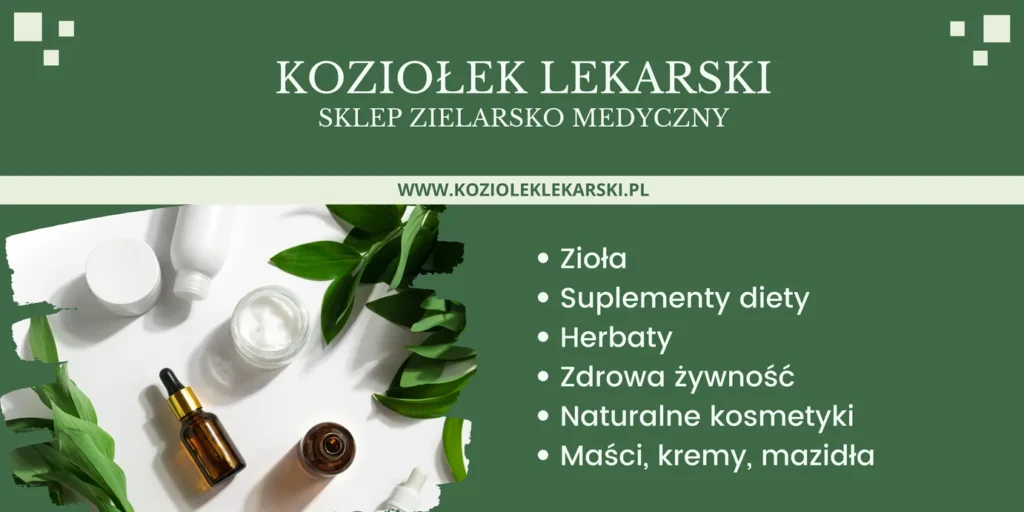 Baner sklepu zielarsko-medycznego Koziołek Lekarski – zakupy online i stacjonarnie w Kozach
